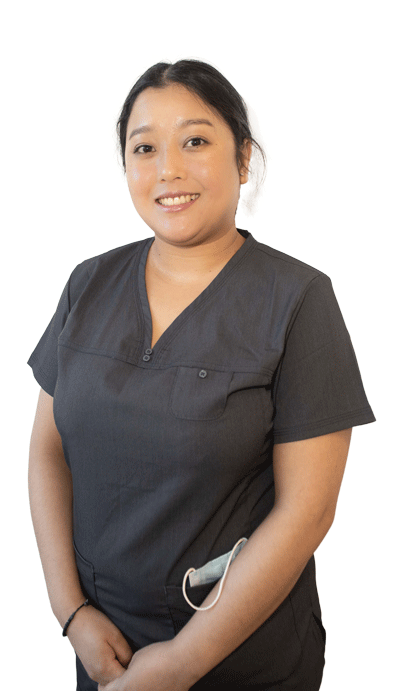 Female dental nurse heling patients stafford dentist st marys